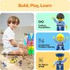 imagePicasso Toys Magnetic Action Figures Character Law Enforcement for Construction Building Block Tiles Toy Set Magnet Expansion Variety Pack Educational STEM Learning Kit Pretend Playset PTA12Law Enforcement