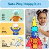 imagePicasso Toys Magnetic Action Figures Character Law Enforcement for Construction Building Block Tiles Toy Set Magnet Expansion Variety Pack Educational STEM Learning Kit Pretend Playset PTA12Multicolor
