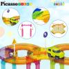 imagePicassoTiles 60pc Magnetic Tile Race Car Track Set STEM Construction Road Kit Building Blocks for Kids Toddlers Age 3 Plus Educational Travel Toy Sensory Preschool Learning for Boys and Girls PTMR6040pc Race Car Track Magnetic Tiles
