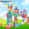 imagePicassoTiles 650PCS Magnetic Marble Run Tiles and Brick Combo Magnet Tile Building Blocks Magnet Set with Character Action Figures Educational Preschool Learning Toys for Kids Toddlers Ages 3 PB650650pc combo