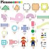 imagePicassoTiles 650PCS Magnetic Marble Run Tiles and Brick Combo Magnet Tile Building Blocks Magnet Set with Character Action Figures Educational Preschool Learning Toys for Kids Toddlers Ages 3 PB650650pc combo