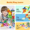 imagePicassoTiles 650PCS Magnetic Marble Run Tiles and Brick Combo Magnet Tile Building Blocks Magnet Set with Character Action Figures Educational Preschool Learning Toys for Kids Toddlers Ages 3 PB650700pc combo