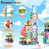 imagePicassoTiles 650PCS Magnetic Marble Run Tiles and Brick Combo Magnet Tile Building Blocks Magnet Set with Character Action Figures Educational Preschool Learning Toys for Kids Toddlers Ages 3 PB650650pc combo