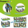 imagePicassoTiles Magnet Tile Toy Organizer Foldable City Theme Storage Bin Box with Lid and Handles Magnetic Tiles Building Blocks STEM Educational Pretend Play Playroom Toys Toddler Kids Ages 3 Up PTA33Foldable City Theme