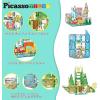 imagePicassoTiles Magnet Tiles Building Blocks 3in1 Aquarium Safari Animal ampamp Metro Theme Playset with 24 Character Action Figures Magnetic STEM Learning Toys Construction Set Toddler kids Ages 3 PTQ1245