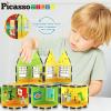 imagePicassoTiles Magnetic Tiles Pete The Cat Home Theme Building Blocks Double Sided Printing Toddler Magnet Toys Education STEM Learning Kit Construction Brain Development Preschool Kid Game Boy Girl 3Pete the Cat Double House
