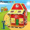 imagePicassoTiles Magnetic Tiles Pete The Cat Home Theme Building Blocks Double Sided Printing Toddler Magnet Toys Education STEM Learning Kit Construction Brain Development Preschool Kid Game Boy Girl 3Pete the Cat Double House