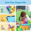 imagePicassoTiles Mega Magnetic Building Block 350 Piece Set Magnet Tile Construction Blocks with Car Base Character Figures Markers Whiteboard 110 Page Ideabook Included for Ages 3 Up STEM LearningRed