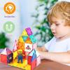 imagePicassoTiles Mega Magnetic Building Block 350 Piece Set Magnet Tile Construction Blocks with Car Base Character Figures Markers Whiteboard 110 Page Ideabook Included for Ages 3 Up STEM Learning350 Pcs With Car and Figures