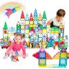 imagePicassoTiles Mega Magnetic Building Block 350 Piece Set Magnet Tile Construction Blocks with Car Base Character Figures Markers Whiteboard 110 Page Ideabook Included for Ages 3 Up STEM Learning350 Pcs With Car and Figures
