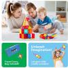 imagePicassoTiles Mega Magnetic Building Block 350 Piece Set Magnet Tile Construction Blocks with Car Base Character Figures Markers Whiteboard 110 Page Ideabook Included for Ages 3 Up STEM LearningRed