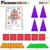 imagePicassoTiles Mega Magnetic Building Block 350 Piece Set Magnet Tile Construction Blocks with Car Base Character Figures Markers Whiteboard 110 Page Ideabook Included for Ages 3 Up STEM Learning24 Pcs