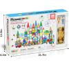 imagePicassoTiles Mega Magnetic Building Block 350 Piece Set Magnet Tile Construction Blocks with Car Base Character Figures Markers Whiteboard 110 Page Ideabook Included for Ages 3 Up STEM Learning350 Pcs With Car and Figures