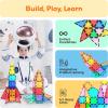 imagePicassoTiles Window and Door Clip On Magnetic Blocks Magnet Tiles Magnets Building Tile Construction Toy Set STEM Education Toys Learning Kit Stacking Block Playset Boys ampamp Girls Age 3 PT30Multicolored