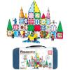 imagePicassoTiles Mega Magnetic Building Block 350 Piece Set Magnet Tile Construction Blocks with Car Base Character Figures Markers Whiteboard 110 Page Ideabook Included for Ages 3 Up STEM Learning101pcs With Case and Figures