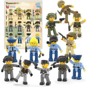 imagePicasso Toys Magnetic Action Figures Character Law Enforcement for Construction Building Block Tiles Toy Set Magnet Expansion Variety Pack Educational STEM Learning Kit Pretend Playset PTA12Law Enforcement