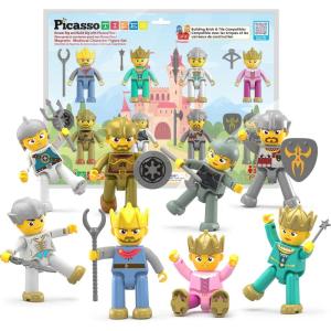 imagePicasso Toys Magnetic Action Figures Character Law Enforcement for Construction Building Block Tiles Toy Set Magnet Expansion Variety Pack Educational STEM Learning Kit Pretend Playset PTA12King and Knights