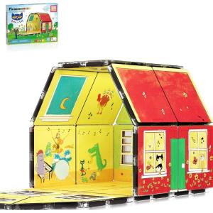 imagePicassoTiles Magnetic Tiles Pete The Cat Home Theme Building Blocks Double Sided Printing Toddler Magnet Toys Education STEM Learning Kit Construction Brain Development Preschool Kid Game Boy Girl 3Pete the Cat Double House