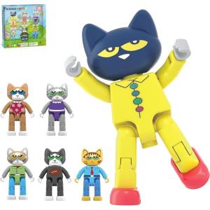 imagePicassoTiles Magnetic Tiles Pete The Cat Home Theme Building Blocks Double Sided Printing Toddler Magnet Toys Education STEM Learning Kit Construction Brain Development Preschool Kid Game Boy Girl 3Pete the Cat 6 Family