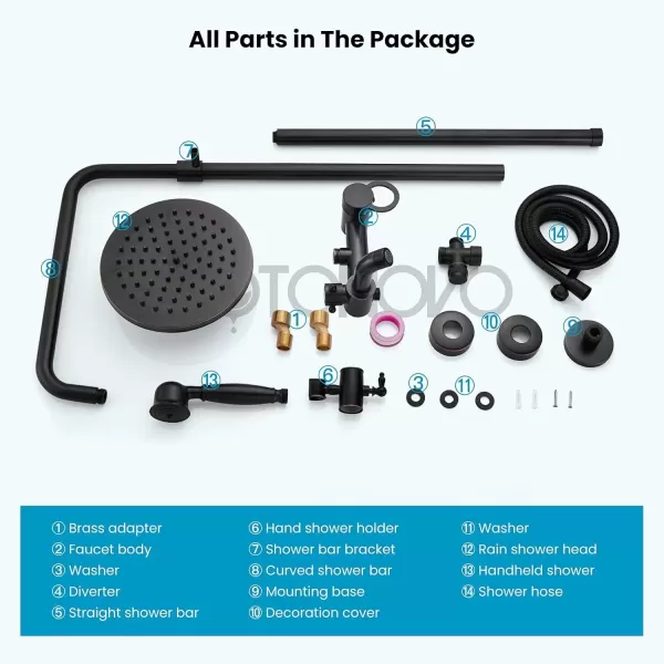 imageOil Rubbed Bronze Shower Set 8Inch Rainfall Shower Head Sinlge handle Shower Faucet Kit with Hand Held Spray High End Luxury