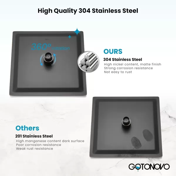 imagegotonovo 10 Rain Shower Faucet System Rainfall Shower Head with Handheld Sprayer Waterfall Tub Spout Wall Mounted Mixer Combo Roughin Valve and Trim Included 79 Inch Wide Spout Brushed NickelOil Rubbed Bronze