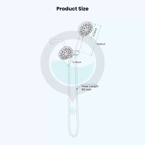 imagegotonovo 5 Settings ABS Shower Head with 5 Modes ABS Handheld Spray Shower Trim Kit High Pressure Dual 2 in 1 Showerhead Combo Oil Rubbed BronzeMatte Black