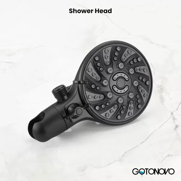imagegotonovo 5 Settings ABS Shower Head with 5 Modes ABS Handheld Spray Shower Trim Kit High Pressure Dual 2 in 1 Showerhead Combo Oil Rubbed BronzeMatte Black
