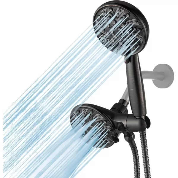 imagegotonovo 5 Settings ABS Shower Head with 5 Modes ABS Handheld Spray Shower Trim Kit High Pressure Dual 2 in 1 Showerhead Combo Oil Rubbed BronzeOil Rubbed Bronze