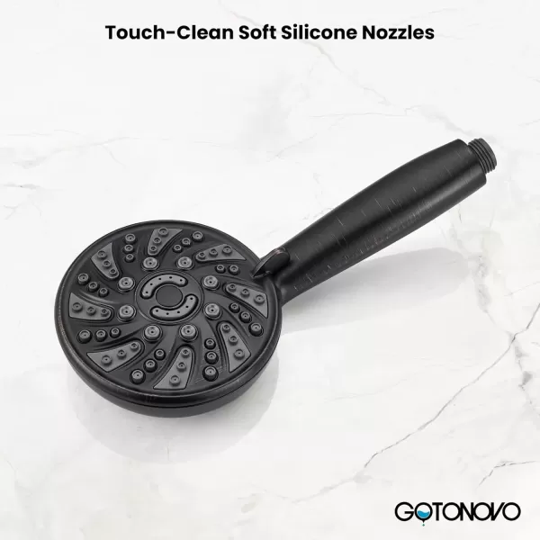 imagegotonovo 5 Settings ABS Shower Head with 5 Modes ABS Handheld Spray Shower Trim Kit High Pressure Dual 2 in 1 Showerhead Combo Oil Rubbed BronzeOil Rubbed Bronze