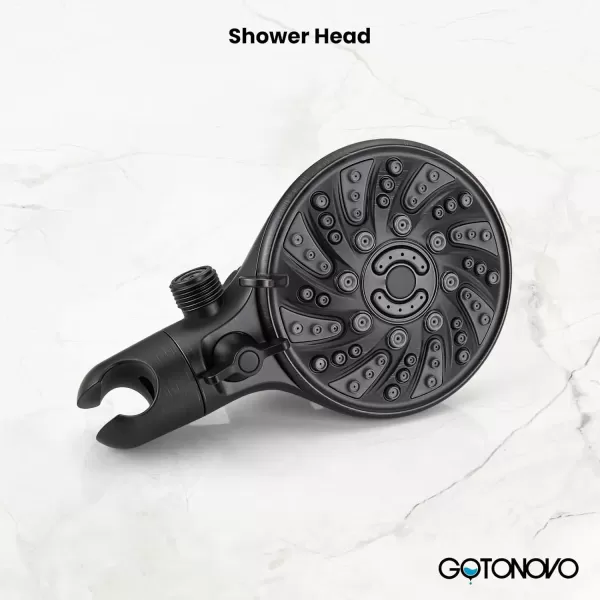 imagegotonovo 5 Settings ABS Shower Head with 5 Modes ABS Handheld Spray Shower Trim Kit High Pressure Dual 2 in 1 Showerhead Combo Oil Rubbed BronzeOil Rubbed Bronze