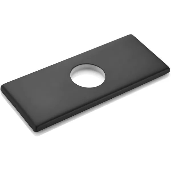 imagegotonovo 6 inch Rectangle Deck Mount Faucet PlateFaucet Hole Cover Escutcheon Plate for Kitchen or Bathroom Sink 1 Hole or 3 Hole 4 Inch Centerset Matte BlackMatte Black