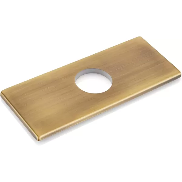 imagegotonovo 6 inch Rectangle Deck Mount Faucet PlateFaucet Hole Cover Escutcheon Plate for Kitchen or Bathroom Sink 1 Hole or 3 Hole 4 Inch Centerset Matte BlackAntique Brass