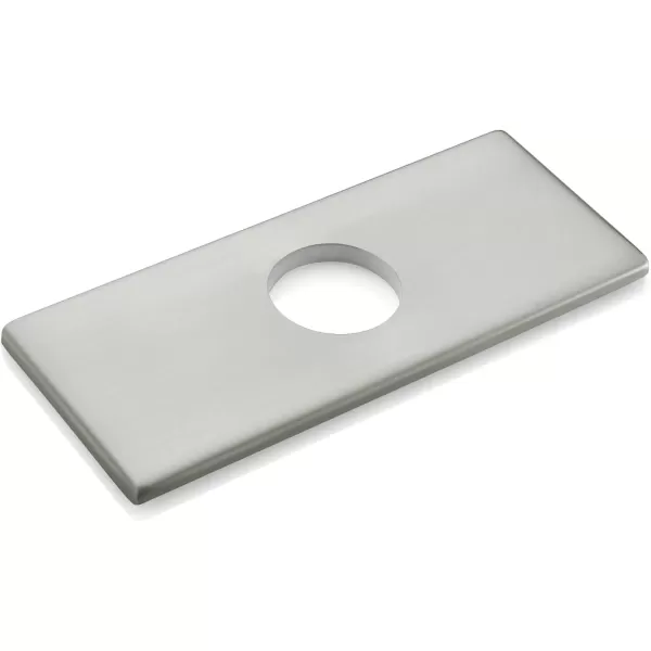 imagegotonovo 6 inch Rectangle Deck Mount Faucet PlateFaucet Hole Cover Escutcheon Plate for Kitchen or Bathroom Sink 1 Hole or 3 Hole 4 Inch Centerset Matte BlackBrushed Nickel