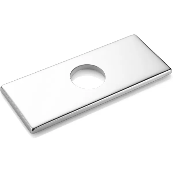 imagegotonovo 6 inch Rectangle Deck Mount Faucet PlateFaucet Hole Cover Escutcheon Plate for Kitchen or Bathroom Sink 1 Hole or 3 Hole 4 Inch Centerset Matte BlackPolished Chrome