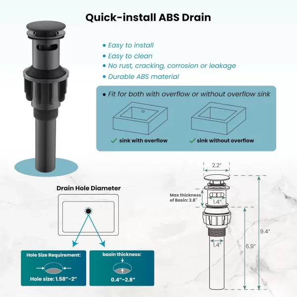 imagegotonovo 8 inch Widespread Bathroom Sink Faucet 3 Hole Bathroom Faucets for Sink 2 Cross Handles Bathroom Sink Fixtures Deck Mount with Pop Up Drain Water Lines HOT and Cold Label Matte BlackMatte Black