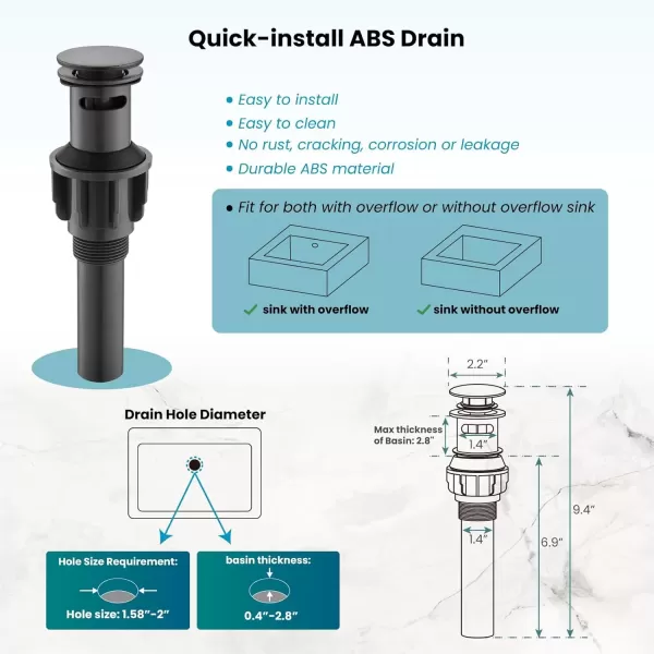 imagegotonovo 8 inch Widespread Bathroom Sink Faucet 3 Hole Bathroom Faucets for Sink 2 Cross Handles Bathroom Sink Fixtures Deck Mount with Pop Up Drain Water Lines HOT and Cold Label Matte BlackOil Rubbed Bronze