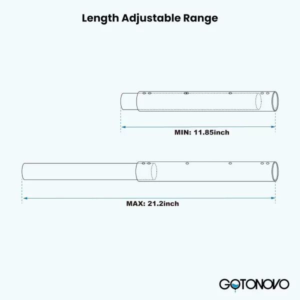 imagegotonovo Adjustable Matte Black Bathtub Shower Faucet Rod Accessories All Brass Construction 11quot Extendable to 21quot Wall Mount Extension Shower Faucet Kit BathroomMatte Black