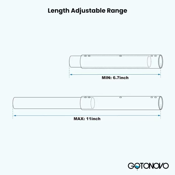 imagegotonovo Adjustable Matte Black Bathtub Shower Faucet Rod Accessories All Brass Construction 11quot Extendable to 21quot Wall Mount Extension Shower Faucet Kit BathroomMatte Black