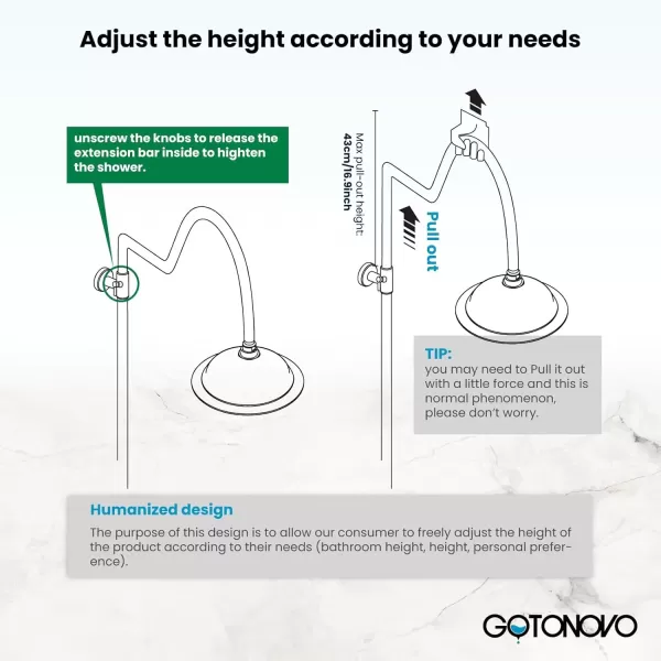 imagegotonovo Bathroom Exposed Shower Faucet Outside Shower Kit 8 Inch Rainfall Shower Head Set with Tub Spout and Handheld Spray Double Cross Handles Wall Mount Oil Rubbed BronzeBrushed Nickel