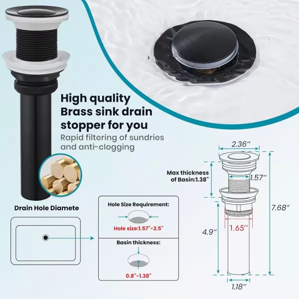 imagegotonovo Bathroom Faucet One Hole Single Handle Deck Mount Vessel Sink Faucet Lavatory Vanity Modern Tall Mixer Bar Tap with Water Supply Lines and Metal Pop Up Drain Brushed NickelOil Rubbed Bronze