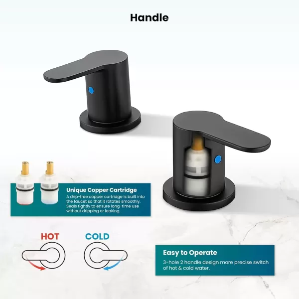 imagegotonovo Bathroom Faucets for Sink 3 Hole 2 Handles Widespread Bathroom Sink Faucet Deck Mount with Pop Up DrainWater Lines Bathroom Sink Fixtures Cross Handle Polished ChromeMatte Black