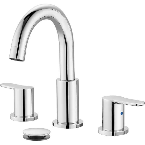 imagegotonovo Bathroom Faucets for Sink 3 Hole 2 Handles Widespread Bathroom Sink Faucet Deck Mount with Pop Up DrainWater Lines Bathroom Sink Fixtures Cross Handle Polished ChromePolished Chrome