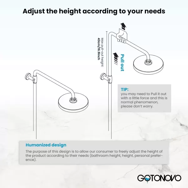 imagegotonovo Bathroom Shower Faucet Rain Mixer 8 Inch Round Shower Head Double Cross Handle with Tub Spout Wall Mount Bathroom Shower Fixtures 3 Function ABS Handheld Sprayer Polished ChromeMatte Black