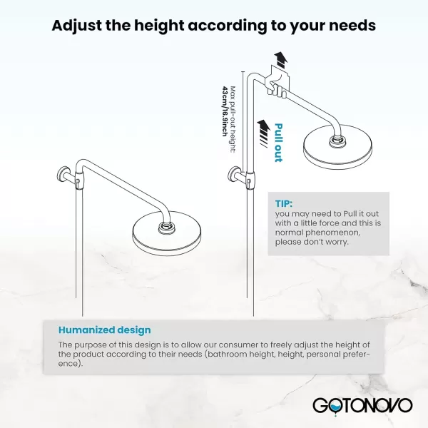 imagegotonovo Bathroom Shower Faucet Rain Mixer 8 Inch Round Shower Head Double Cross Handle with Tub Spout Wall Mount Bathroom Shower Fixtures 3 Function ABS Handheld Sprayer Polished ChromeMatte Black