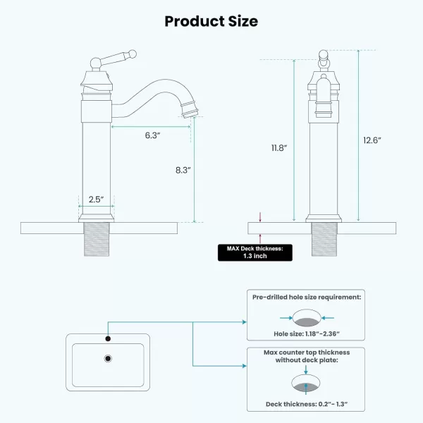 imagegotonovo Bathroom Vessel Sink Faucet Single Handle Brass Long Reach Bathroom Faucet 1 Hole Deck Mounted Mixer Tap with Pop Up Drain Polished GoldAntique Brass Sink Faucet With Drain