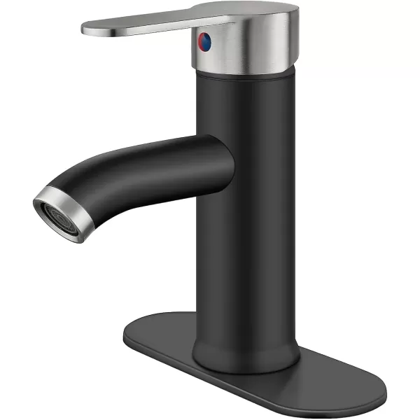 imagegotonovo Bathroom Vessel Sink Faucet Single Handle Matte Black Lavatory Vanity Mixer Tap Single Hole Morden Tall Bathroom FaucetBlackBrushed Nickel