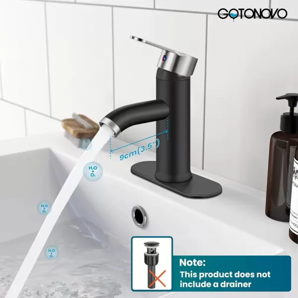 imagegotonovo Bathroom Vessel Sink Faucet Single Handle Matte Black Lavatory Vanity Mixer Tap Single Hole Morden Tall Bathroom FaucetBlackBrushed Nickel