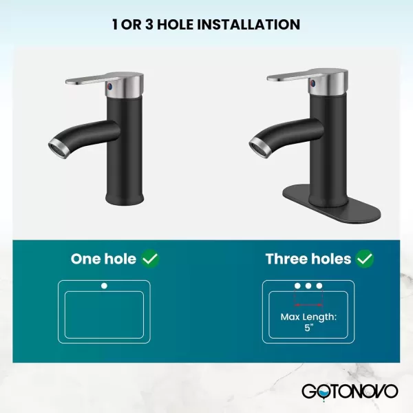 imagegotonovo Bathroom Vessel Sink Faucet Single Handle Matte Black Lavatory Vanity Mixer Tap Single Hole Morden Tall Bathroom FaucetBlackBrushed Nickel