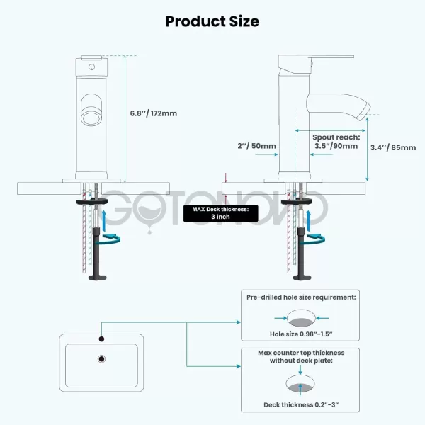 imagegotonovo Bathroom Vessel Sink Faucet Single Handle Matte Black Lavatory Vanity Mixer Tap Single Hole Morden Tall Bathroom FaucetBlackBrushed Nickel