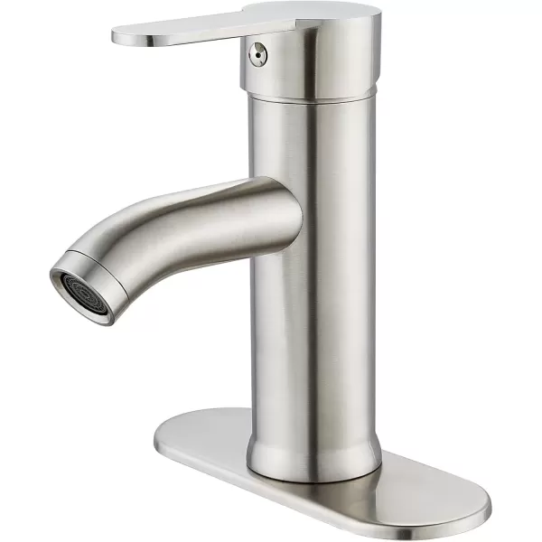imagegotonovo Bathroom Vessel Sink Faucet Single Handle Matte Black Lavatory Vanity Mixer Tap Single Hole Morden Tall Bathroom FaucetBrushed Nickel